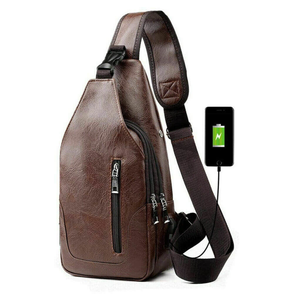 Men Chest Sling Bag Triangle Crossbody Bags Front Chest Day Pack Male  Casual One Shoulder Strap Backpack Fanny Packs Messenger