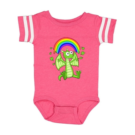 

Inktastic Lucky Dragon with Rainbow St. Patrick s Day Gift Baby Boy or Baby Girl Bodysuit