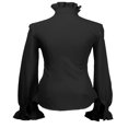 thumbnail image 4 of POINTERTECK Women‘s Ruffle Trim Flounce Long Sleeve Mock Neck Blouse Top Button Down Office Work Shirt, 4 of 7