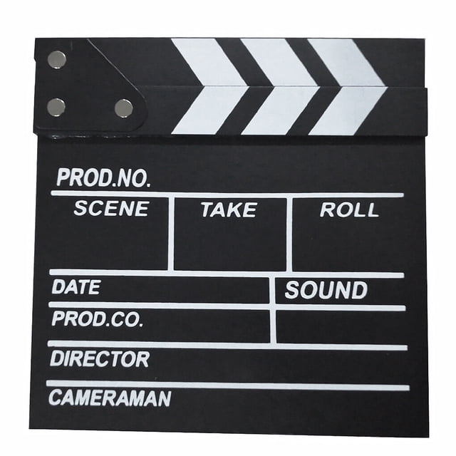 Planche à Clapet en Bois Réutilisable Accessoires Photographiques Planches de Décor Réalisateur Télévision Ardoise Film Vidéo Outils d'Action Clapboard