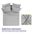 thumbnail image 2 of 6 Piece Printed Sheet Set, Deluxe Ultra Soft 1500 Series, Double Brushed Microfiber -Window Pane Gray, California King, 2 of 5