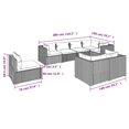 thumbnail image 4 of vidaXL Ensemble de Salon de Jardin 8 Pcs avec Coussins en Rotin Poly Marron, 4 of 5