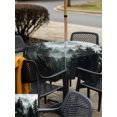 thumbnail image 5 of Outdoor Tablecloth with Umbrella Hole for Patio/Picnic/Party/Camping, Black Forest Waterproof Table Cloth Square Cover Washable, Nature Foggy Mountain Pine Tree (60"x 60"), 5 of 9