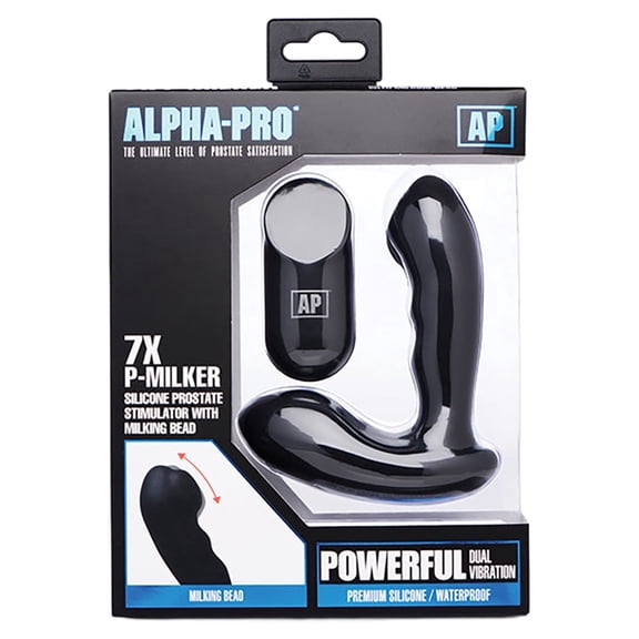 Alpha Pro 7x P-Milker Prostate Stimulator w/Milking Bead - Black