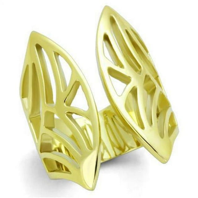 IP Gold Ion Plating Stainless Steel Ring with No Stone, Size 6