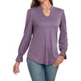 thumbnail image 4 of Anyjoin Women's Ruffle Puff Long Sleeve Tunic Tops Casual V-Neck Sweatshirts, 4 of 6