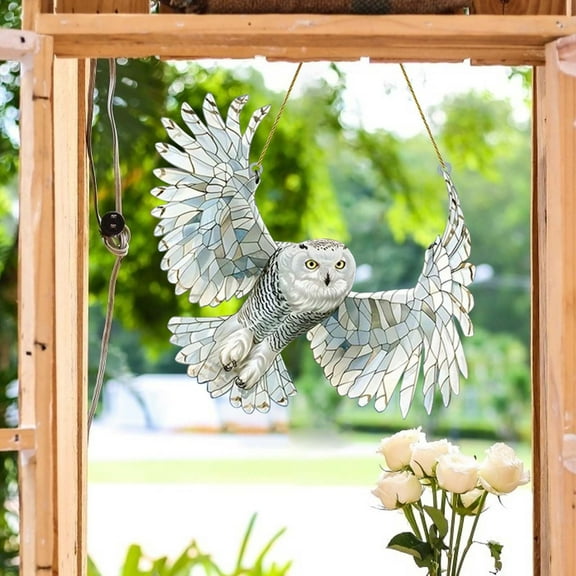 Sun Catcher Owl, Acrylic Bird Wall Decor Hanging Ornament for Bird Lovers for Fireplaces or Beautiful Meaningful Home Decoration