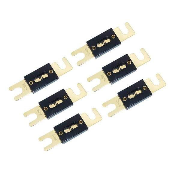 6pcs Gold Plated ANL Fuse 200 Amp 200A Protect Controller Used for inverters and Car Vehicles Audio System