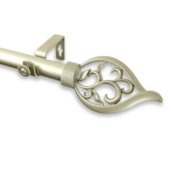 Rod Desyne 100-62-283 1" Flora Curtain Rod, 28-48 inch, Light Gold