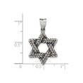 thumbnail image 3 of Antiqued Sterling Silver Star of David Medal Pendant Necklace with Chain for Women, 3 of 5