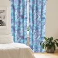 thumbnail image 2 of Ambesonne Spring Curtains, Butterflies Watercolor Back, Pair of 28"x84", Soft Blue Lavender and White, 2 of 5