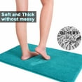 thumbnail image 5 of Selbst 3 Pieces Bathroom Rugs Set, Non-Slip Chenille Bath Rug, Ultra Soft and Super Absorbent Bath Mat for Bathroom, Toilet and Tub, Teal, 5 of 7