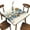 Oceanic Border 2, variant on Square Tablecloth Outdoor, Oceanic Border Pattern Printed on Polyester Fitted Card Table Cover, Ideal for Sunday Brunch Home Dining, Fit for 32" x 32" Square Tables