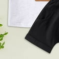 thumbnail image 7 of HCNTES Toddler Boys Girls Short Sleeve Clothing Children Patchwork Color Pocket Tops Shorts Outfits(3-6 Months,Black), 7 of 7