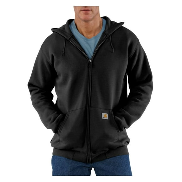Sudadera Carhartt K122, holgada, peso medio, cierre completo, negra