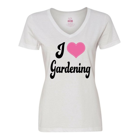 Inktastic Gardener I Love Gardening Women's V-Neck T-Shirt