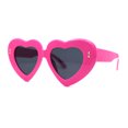 thumbnail image 2 of Womens Oversize Thick Heart Shape Funky Retro Sunglasses Pink Black, 2 of 4