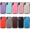 thumbnail image 2 of Compatible pour iPhone TP Max Étui Portefeuille avec Porte-Cartes, Cuir PU Gaufré Papillon de Qualité Supérieure à Double Boutons Magnétiques, Étui de Protection Antichoc à Rabat pour iPhone, 2 of 6