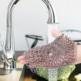 thumbnail image 3 of Biplut Round Stainless Steel Cast Iron Skillet Cleaner with Hanging Ring Practical Efficient Chainmail Cleaning Scrubber Kitchen Accessories (A,7inch), 3 of 13