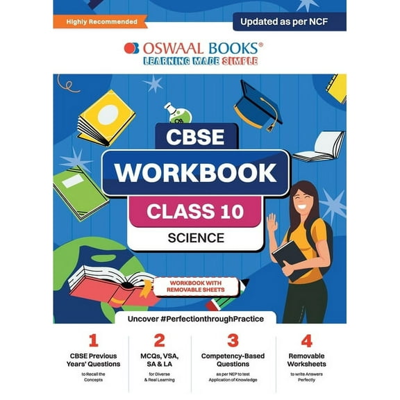 Oswaal CBSE Workbook Science Class 10 Updated as per NCF For better results For 2024 Exam, (Paperback)
