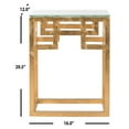 thumbnail image 3 of SAFAVIEH Byram Solid Classic Greek Key Glass Top End Table, Gold/Clear, 3 of 5