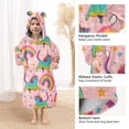 thumbnail image 4 of Dailycode Wearable Blanket Hoodie Oversized Sherpa Flannel Blankets with Pocket for 3-14 Year Old Rainbow Cats Unicorns, 4 of 7
