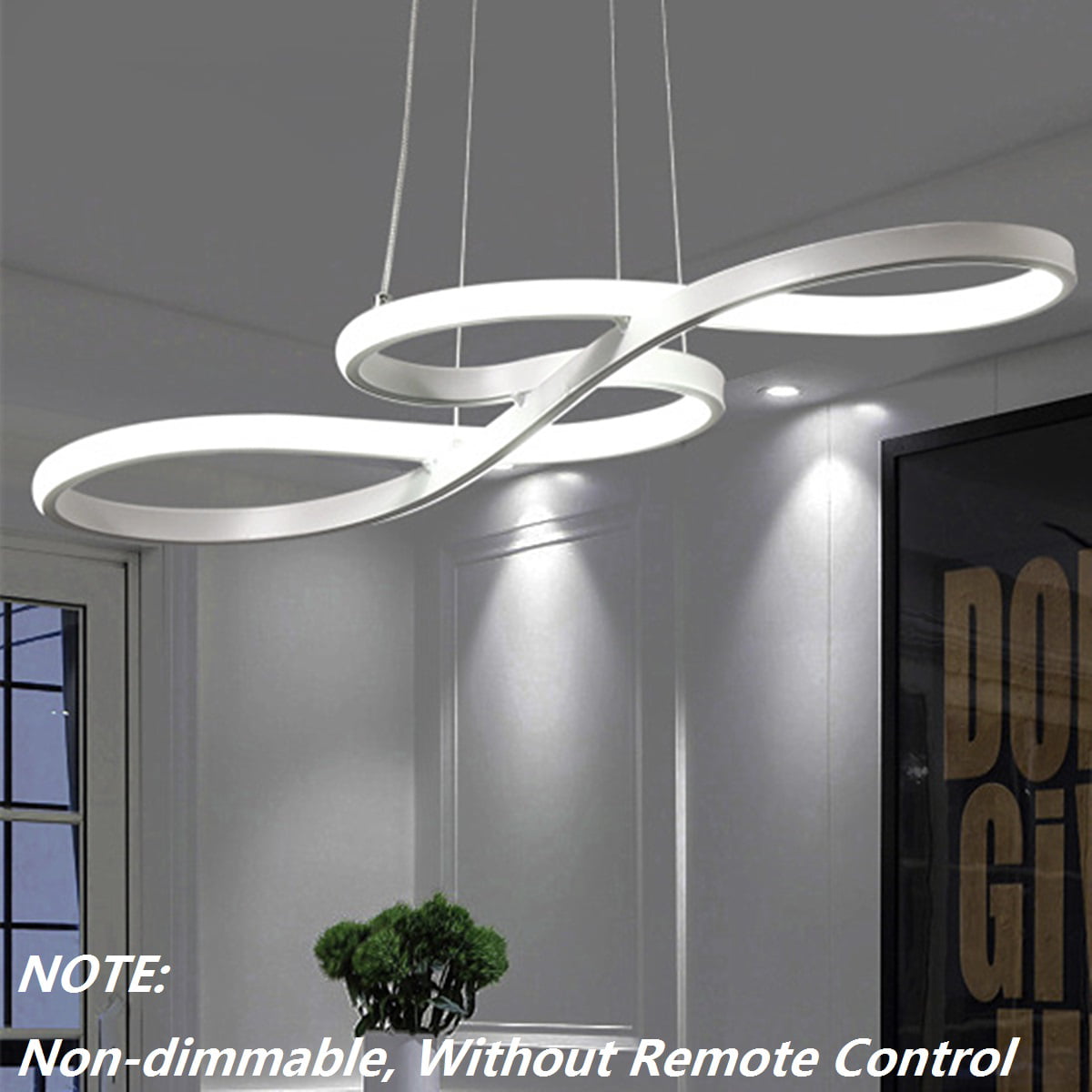 Modern Pendant Light with Irregular Ring Lights CHYING Dimmable 3000K-6500K 40W LED Adjustable Chandelier 39.4 inch Ceiling Light Fixture for Foyer Living Room Bedroom Dining Room 