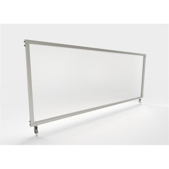 Ghent's Plastic 24" x 59" Attachable Frosted Desktop Divider in Frosted White