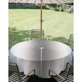 thumbnail image 3 of Outdoor Tablecloth with Umbrella Hole Zipper Blue Grey Round Tablecloth 60" Waterproof Outside Table Cloth Gray Farmhouse Modern Rustic Patio Table Cover Tablecloths for Picnic Party, 3 of 8