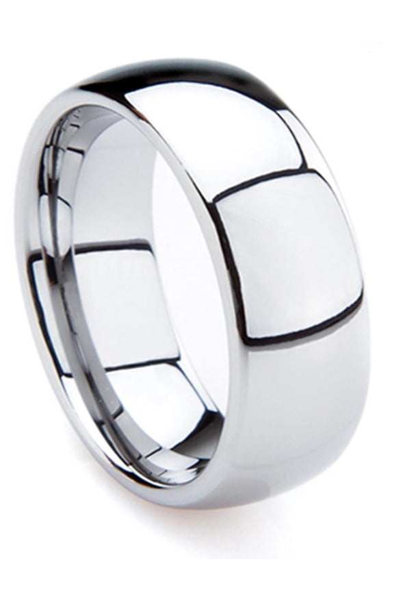 Tungsten Carbide 8MM High Polished Comfort Fit Domed Wedding Band Ring Sz 6.5