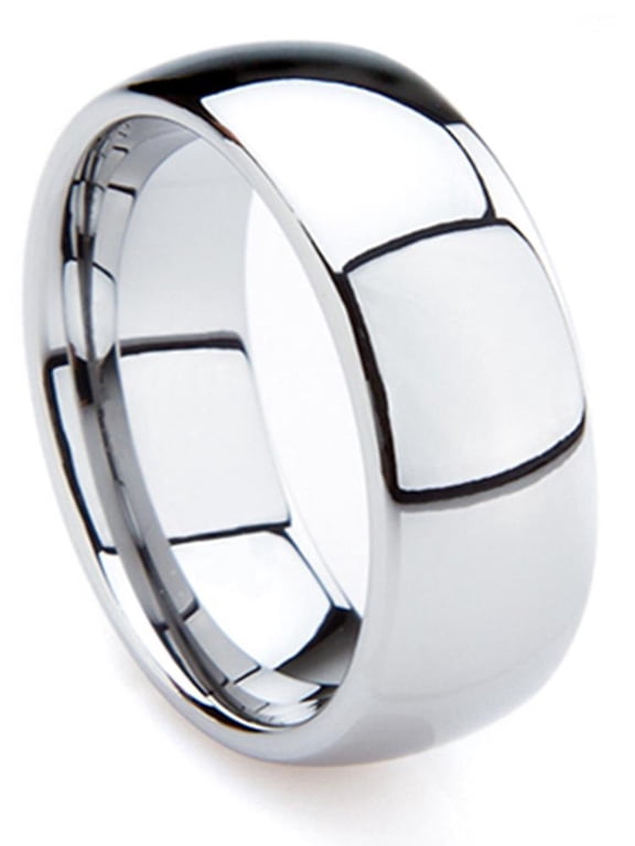 Tungsten Carbide 8MM High Polished Comfort Fit Domed Wedding Band Ring Sz 11.5