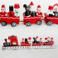 thumbnail image 5 of HCTSHG Home Decor Santa Ornament Christmas Wooden Train, Mini 4- Section Train Toy with Snowman and Train Rail Model Toy Set for Kids Christmas Party Decoration, 5 of 8