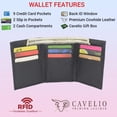 thumbnail image 2 of Cavelio Genuine Leather Mens RFID Blocking Slim Trifold Wallet Back ID Window with Gift Box Black, 2 of 8