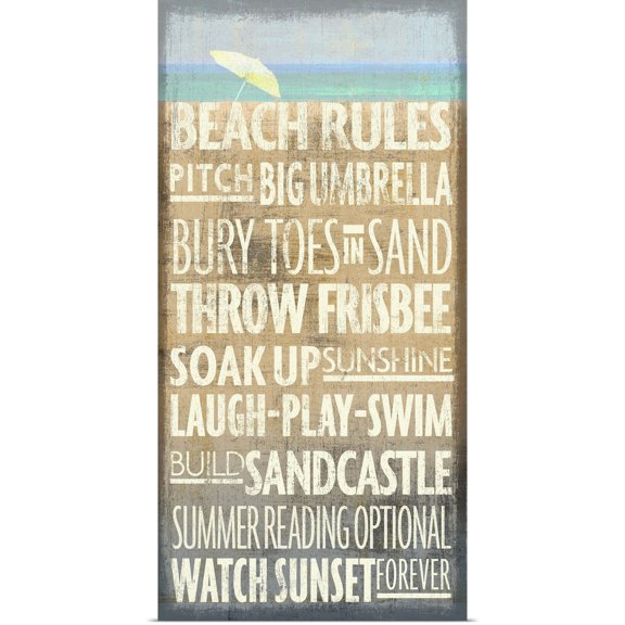 Great BIG Canvas | Rolled Art Licensing Studio Poster Print entitled Beach Rules