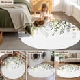 thumbnail image 5 of Round Area Rug 7 Ft, Eucalyptus Leaves Washable Non-Slip Circle Carpet for Living Room/Bedroom, Summer Botanical Green Watercolor Low-Profile Large Runner Mat Collection Rugs for Indoor, 5 of 7