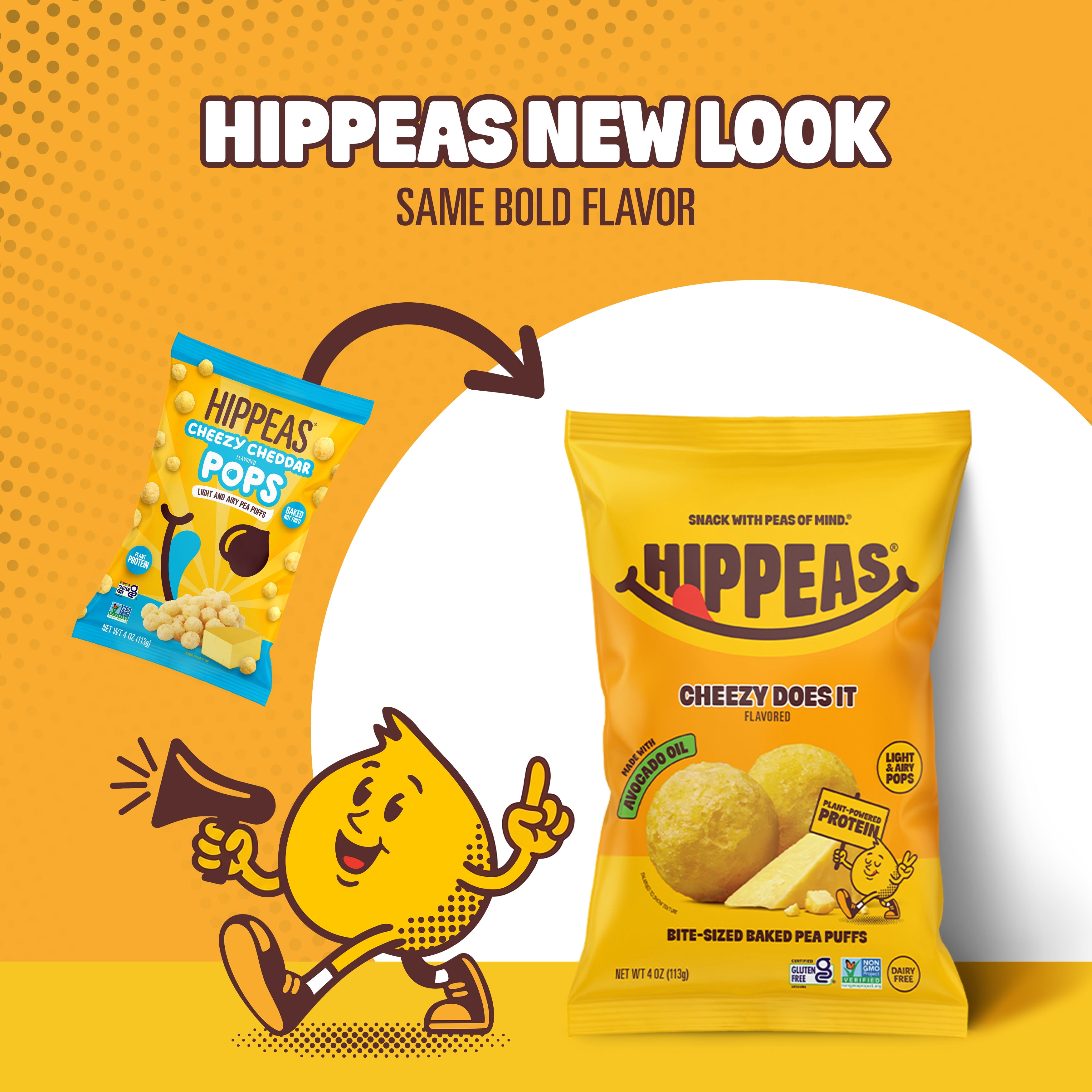HIPPEAS Chickpea Pops, Cheezy Does It, Dairy Free, 3g Protein, 0.5 oz, 21 Count