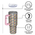 thumbnail image 4 of Leopard Print 40oz Tumbler– Stainless Steel Insulated Tumbler with Handle and Straw, Large Capacity Travel Cup for Hot & Cold Drinks, 4 of 6