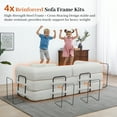 thumbnail image 4 of 78" Boneless Convertible Sleeper Sofa Bed, Holaki Corduroy Compression Folding Sofa with Pillow & 3 Seat, Fixed-Shape Frame, Floor Sofas Lounge Couch for Living Room Bedroom Apartment, White, 4 of 9