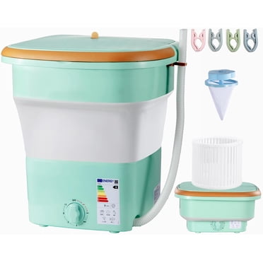 16L 2.3kg 2 In 1 Mini Washing Machine, Portable, Deep Cleans Underwear Baby Clothes Socks Ideal For Apartments Dorms Camping Brown