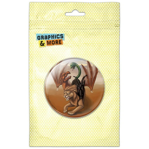 Chimera Fantasy Lion Dragon Goat Pinback Button Pin Badge