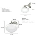 thumbnail image 5 of Hunter - Saddle Creek 1-light Brushed Nickel, Medium Size Sconce Light, Dimmable, Schoolhouse Style, for Bedrooms, Kitchens, Dining, Living Rooms - 19139, 5 of 6
