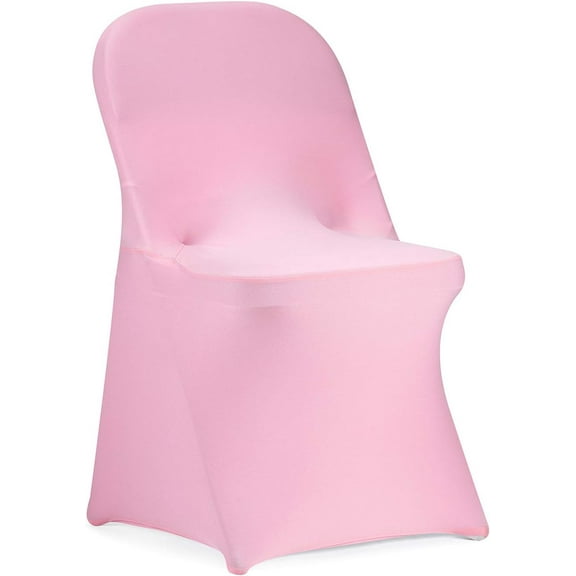 Spandex Folding Chair Covers Universal Fitted Dining Chair Cover Stretchy Slipcovers for Wedding Party Banquet Flat-Front Chairs Covers pink