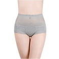 thumbnail image 5 of Elainilye Fashion Women Cotton Underwear High Waisted Sexy Lace Belly Tightening and Hip Lifting Oversized Cotton Underwear,Gray, 5 of 7