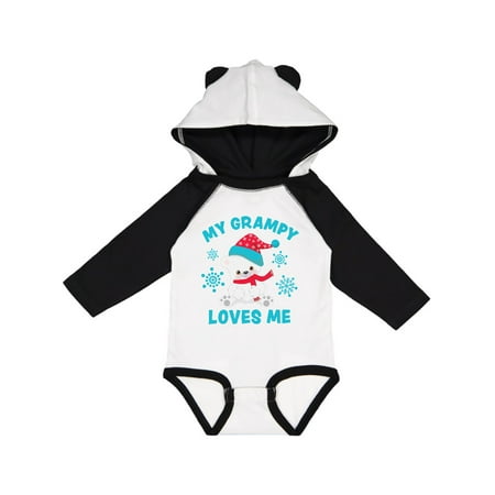 

Inktastic Polar Bear My Grampy Loves Me in Santa Hat with Snowflakes Gift Baby Boy or Baby Girl Long Sleeve Bodysuit