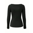 thumbnail image 5 of EMMIOL Women's Lightweight V - Neck Lace Trim Twist Front Long Sleeve Ribbed Knit Slim Fit Top, 5 of 9