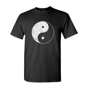 YIN YANG - Unisex Cotton T-Shirt Tee Shirt, Black, XL