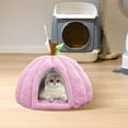 thumbnail image 4 of Cozy Pumpkin Cat Cave Bed with Removable Cushion - Warm Enclosed Indoor Cat House for Kittens and Small Dogs, Cute Seasonal Hideaway Sleep Tent Pet Bed, 4 of 6