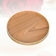 thumbnail image 3 of SOPOTUTU Round Wood Serving Tray Light Brown - Wooden Snack and Food Platter for Kitchen and Dining Use, 1 Set, 3 of 8