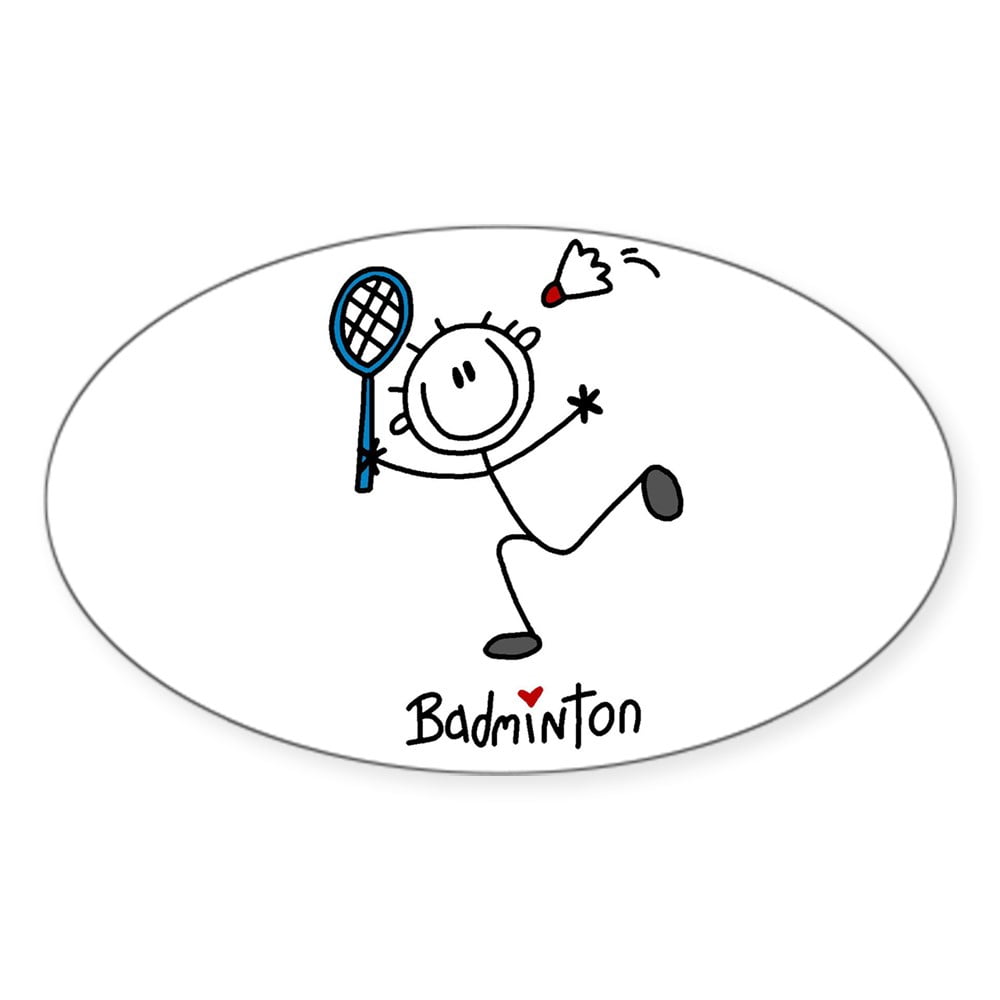 Girlfriend Permeability headache CafePress - Stick Figure Badminton Oval Sticker - Sticker (Oval) -  Walmart.com