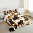 thumbnail image 3 of jejeloiu Cartoon Dachshund Bedding Comforter Set,Pet Puppy Dogs Twin Comforter Sets,Beige Black Bedding Set For Girls Boys,Microfiber Bedroom Decor Reversible,2pcs, 3 of 8